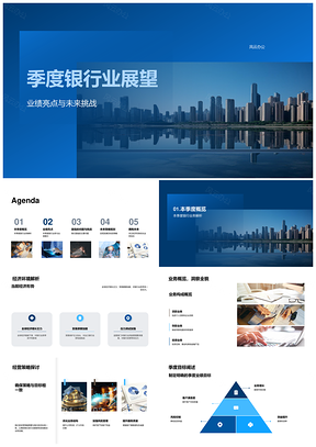 银行业季度业绩亮点挑战与经营策略PPT模板
