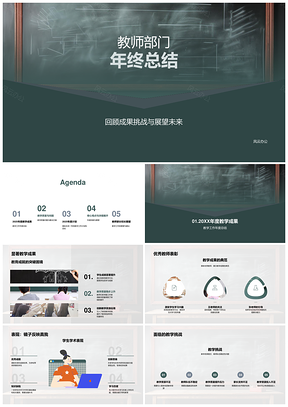 2025教师部门年终教学成果挑战队伍质量总结PPT模板