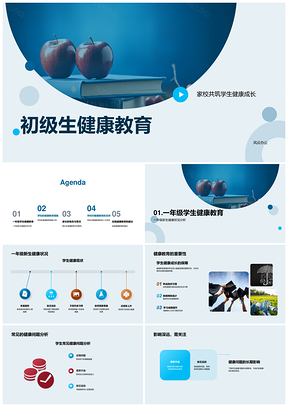 初级生苹果健康餐营养教育PPT模板