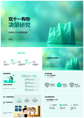 双十一学生购物决策行为营销效果研究PPT模板