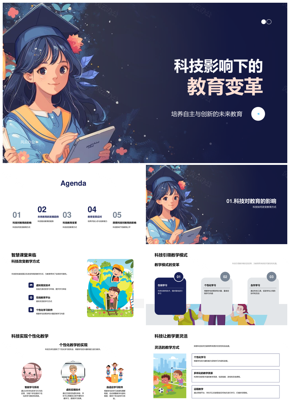 科技驱动教育变革智慧课堂个性化教学PPT模板