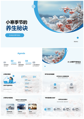 小寒中医食疗防季节病养生调养PPT模板