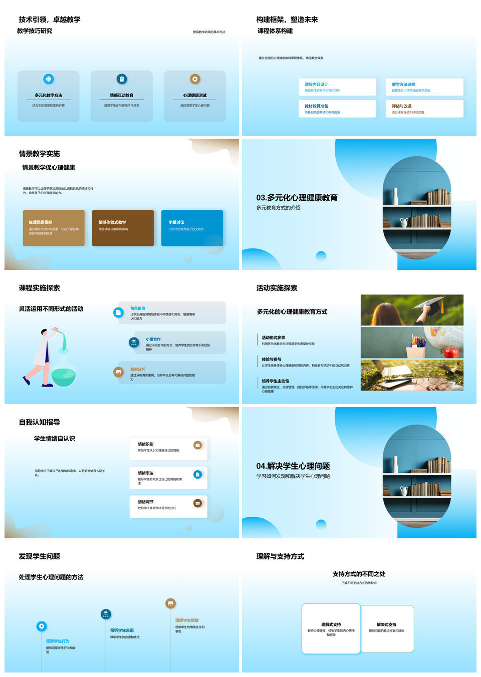 小学心理健康多元情景课程体系构建PPT模板