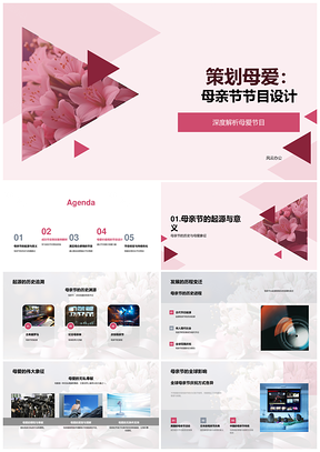 母亲节节目策划母爱传递历史花束温情案例PPT模板