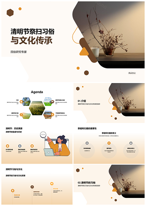 清明节祭扫习俗起源历史与文化传承PPT模板