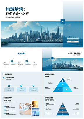 筑梦摩天与企业共发展PPT模板