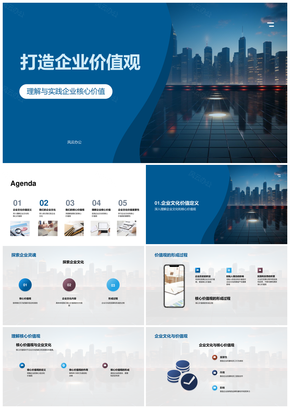 企业文化建设核心价值观实践解析PPT模板