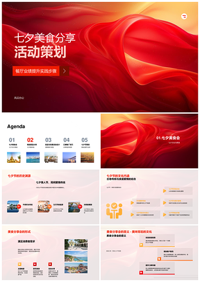 七夕美食分享会策划助力餐厅业绩提升策略PPT模板