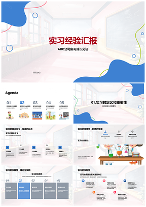 ABC实习实践经验职责收获规划指导PPT模板