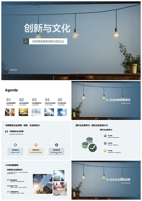 创新文化激励员工驱动企业发展竞争力PPT模板
