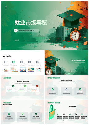 全球化技术新兴行业就业趋势职业规划竞争力PPT模板