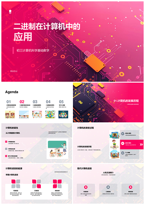 2025二进制计算机科学编程设备发展编解码应用PPT模板