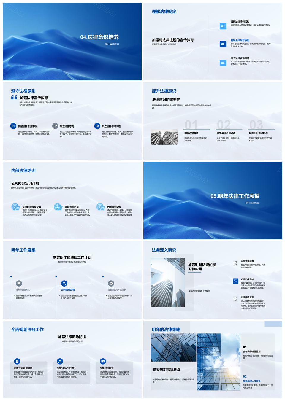 法务半年法律事务风险策略规划报告PPT模板