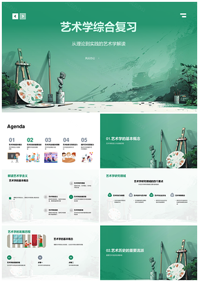 艺术学流派历史评论鉴赏实践表达综合复习PPT模板