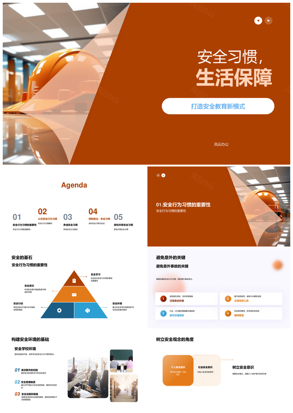 家校共育安全习惯护航生活平安PPT模板