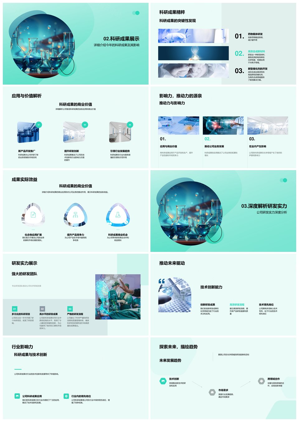 化学生物医疗研发创新成果显实力PPT模板