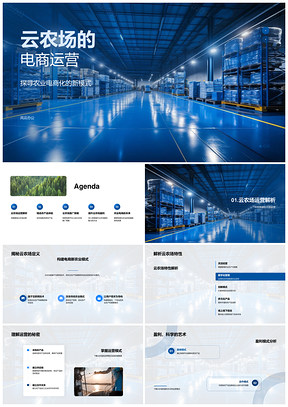云农场农业电商运营模式与直播销售PPT模板