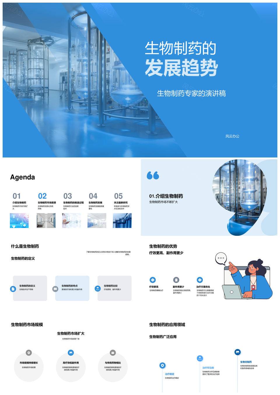 生物制药发展趋势与基因工程发酵纯化技术PPT模板