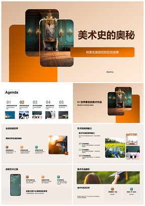 名画艺术史流派与创作背景探秘PPT模板
