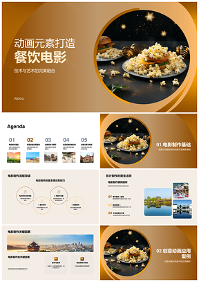 动画餐饮电影创意制作票房情感表达PPT模板