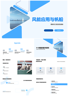 风能驱动帆船设计与可再生能源应用PPT模板