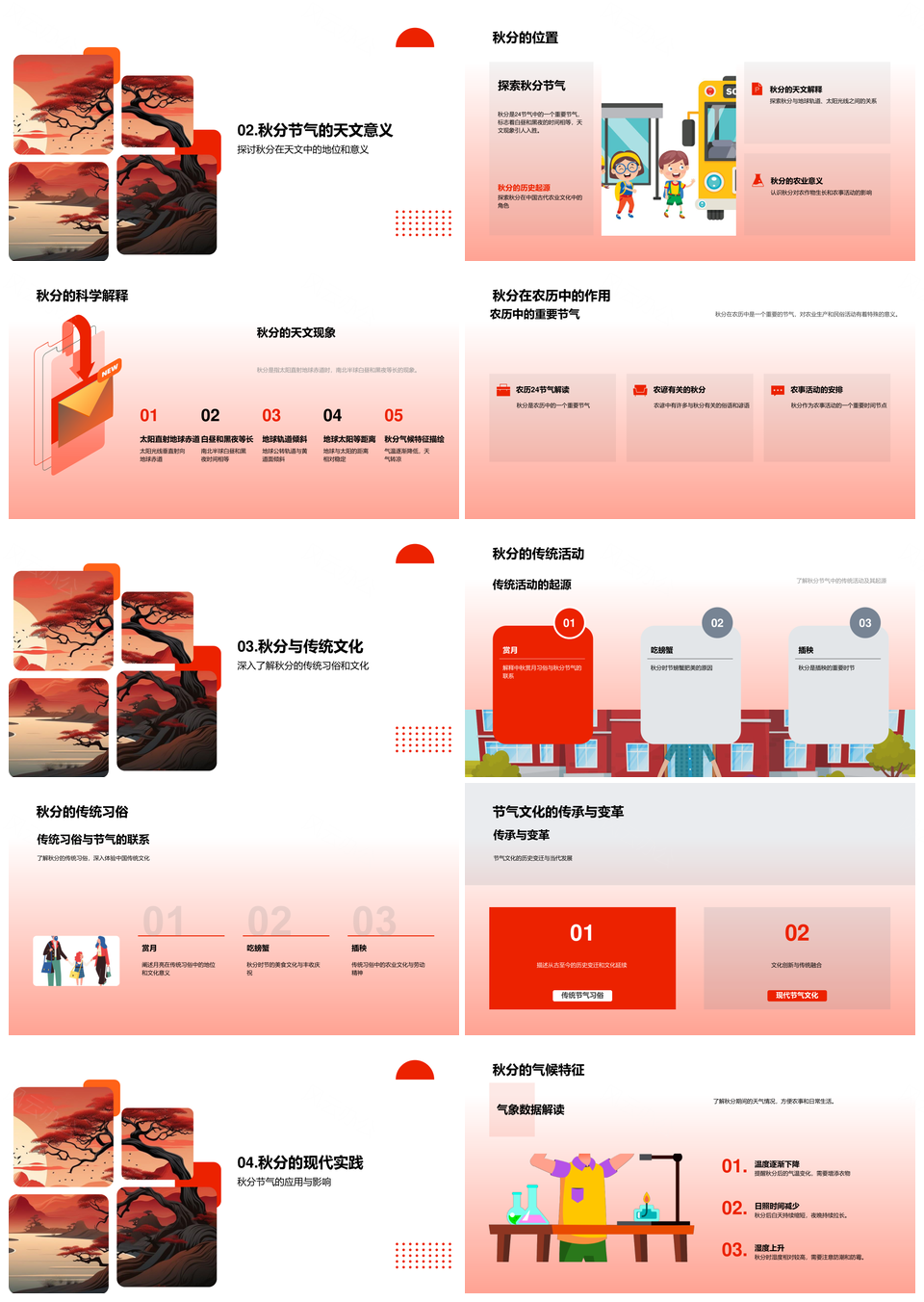 秋分廿四节气农耕天文与传统习俗文化传承PPT模板