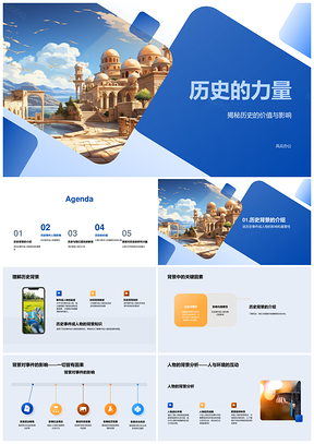 历史力量育人古今人事典籍PPT模板