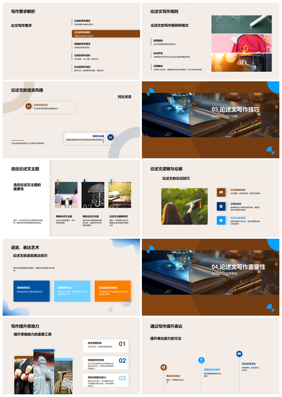 论述文写作技巧类型性质与要求PPT模板