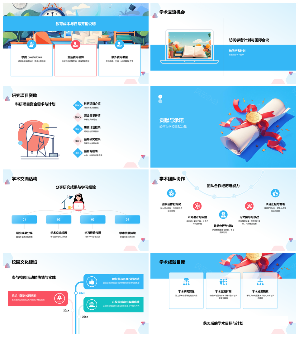 奖学金申请攻略支持学生发展奖励学习教育PPT模板