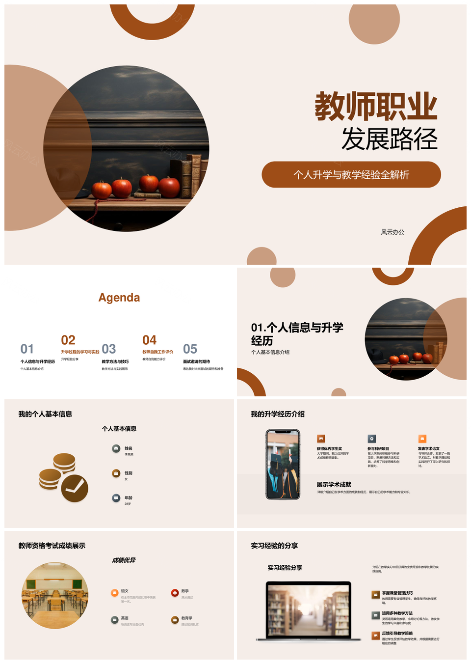 教师职业发展理论实践与升学经验PPT模板