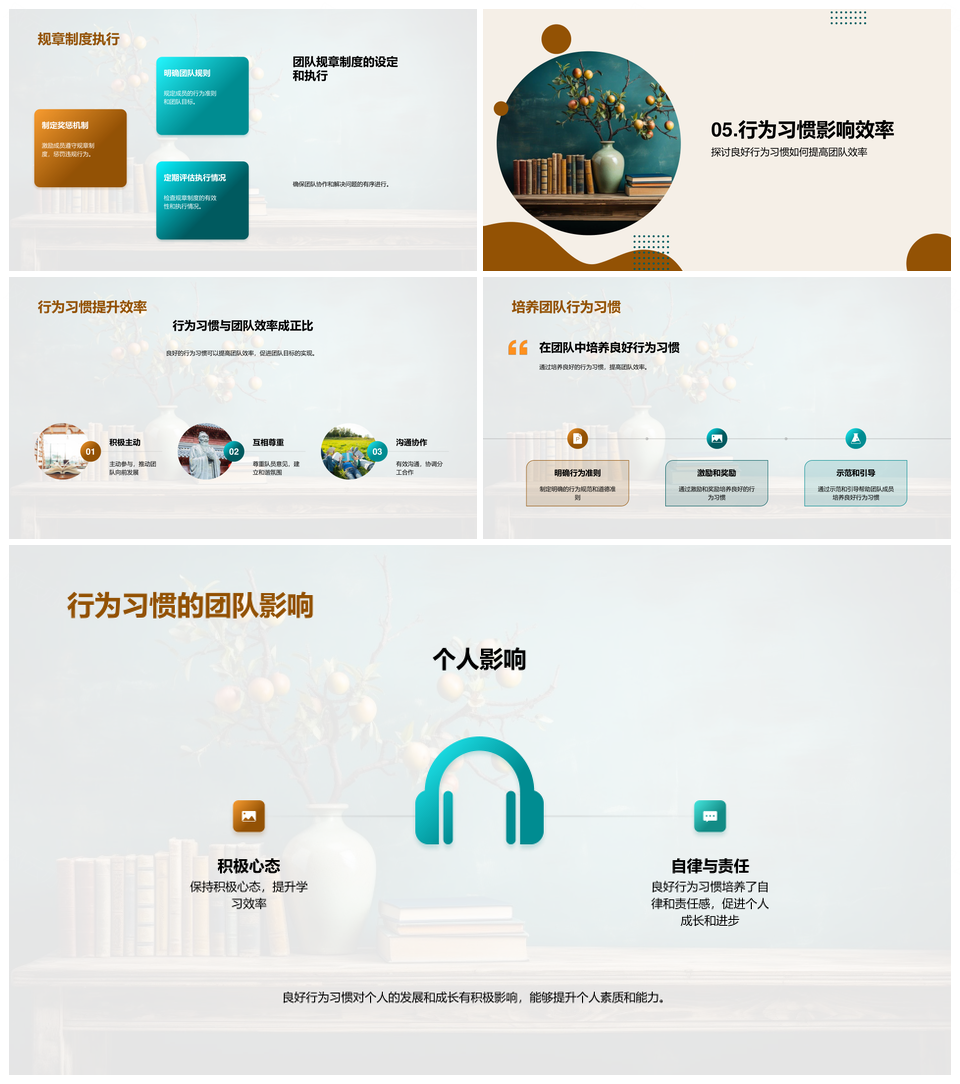 良好行为习惯助力高效学习团队效能PPT模板