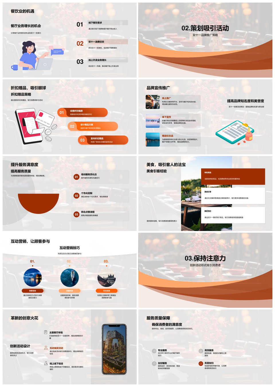双十一餐饮狂欢夜营销策划品牌攻略PPT模板