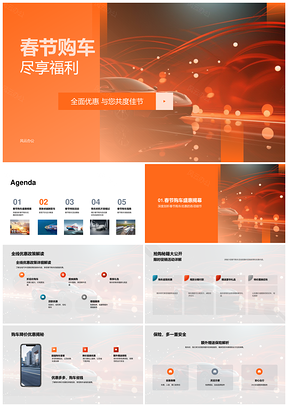 春节车展限时优惠红车智驾安全高效PPT模板