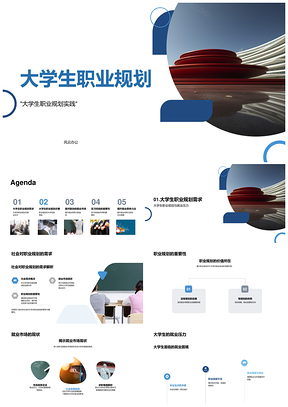 大学生职业规划实践就业指导目标市场专业技能培养PPT模板