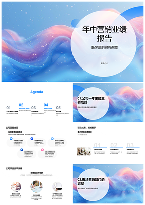2025年中营销业绩重点项目市场展望总监财务报告PPT模板