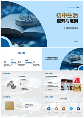2025初中生活探索规划设定目标实现未来PPT模板