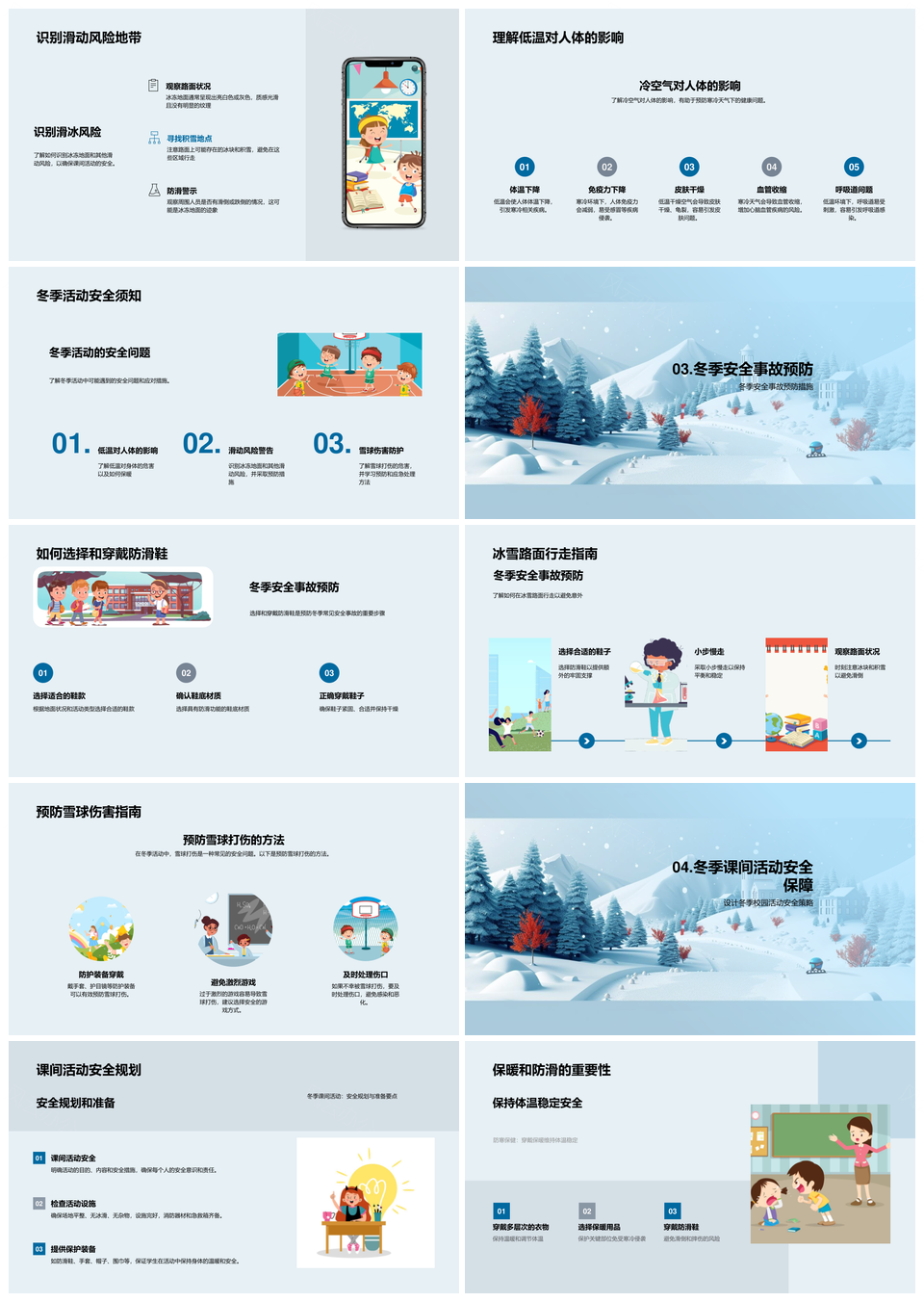 冬季校园安全大寒气温防护指南PPT模板
