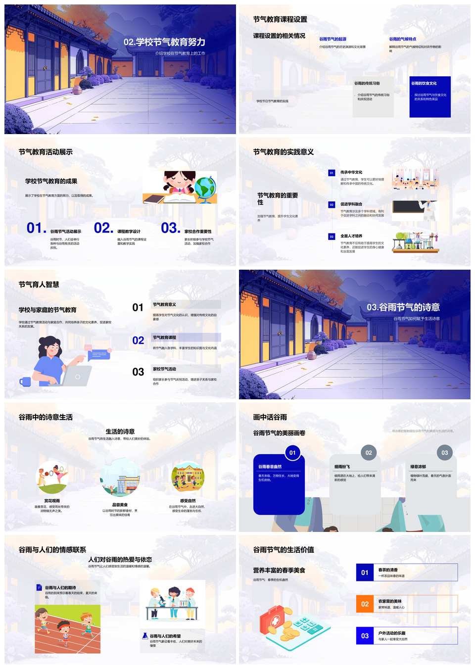 2025谷雨节气文化家校共育传承课程PPT模板