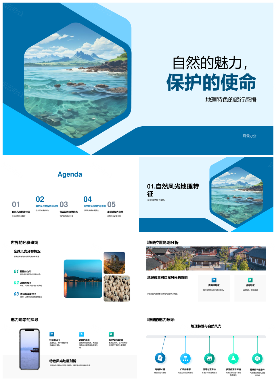 守护全球山脉风光彰显自然地理魅力PPT模板