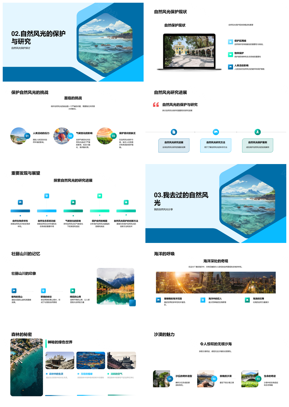 守护全球山脉风光彰显自然地理魅力PPT模板