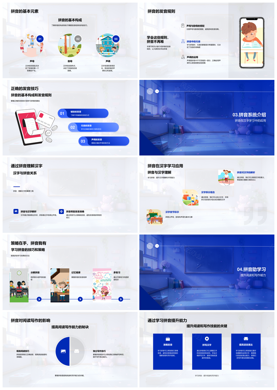 拼音学习应用基础发音系统规则实践PPT模板