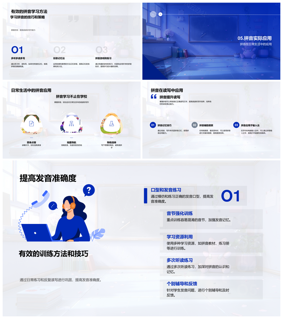 拼音学习应用基础发音系统规则实践PPT模板