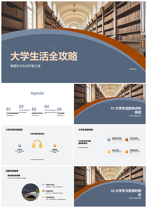 大学生活挑战平衡与资源利用学习娱乐规划PPT模板