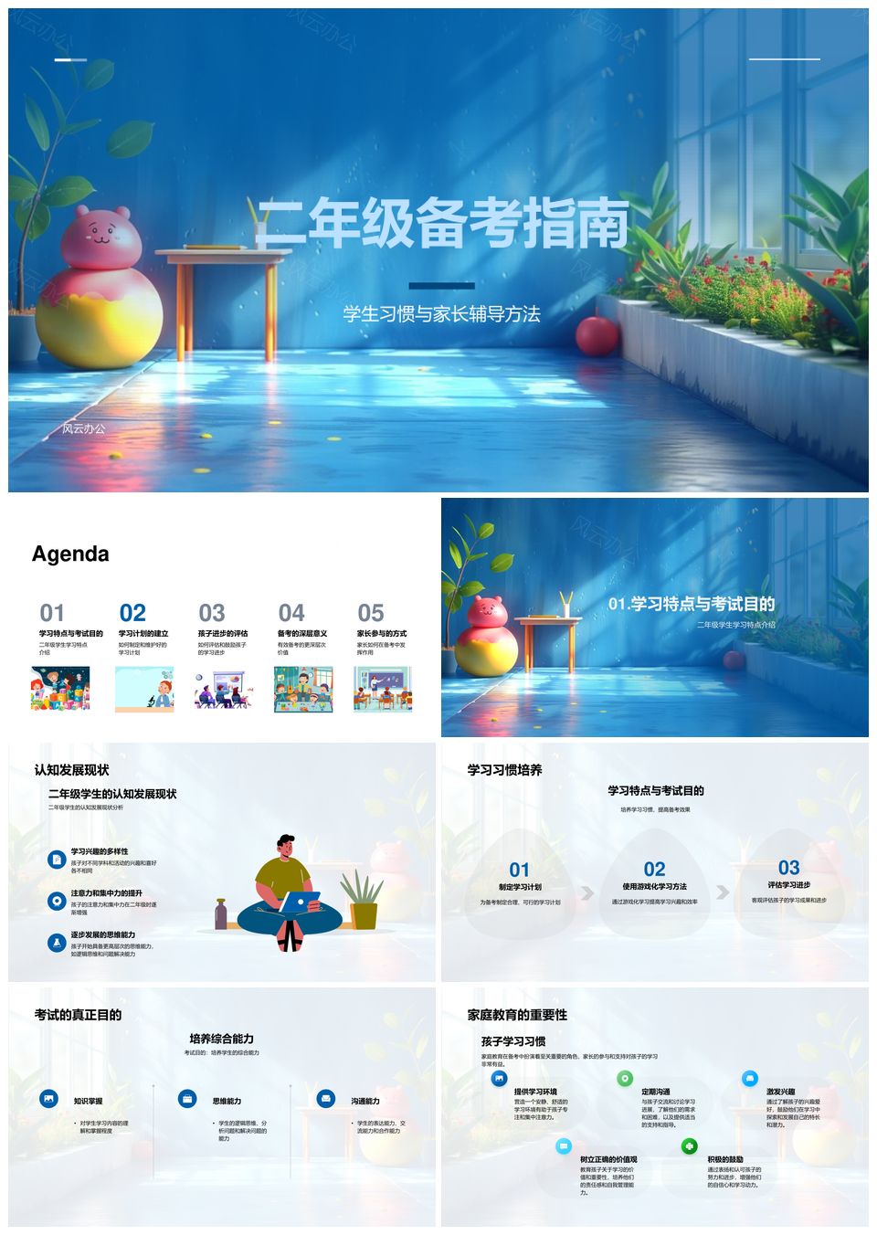 2025二年级家教习惯备考游戏计划评估效率PPT模板