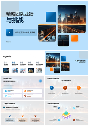 精诚团队业绩挑战与业务技术发展策略PPT模板