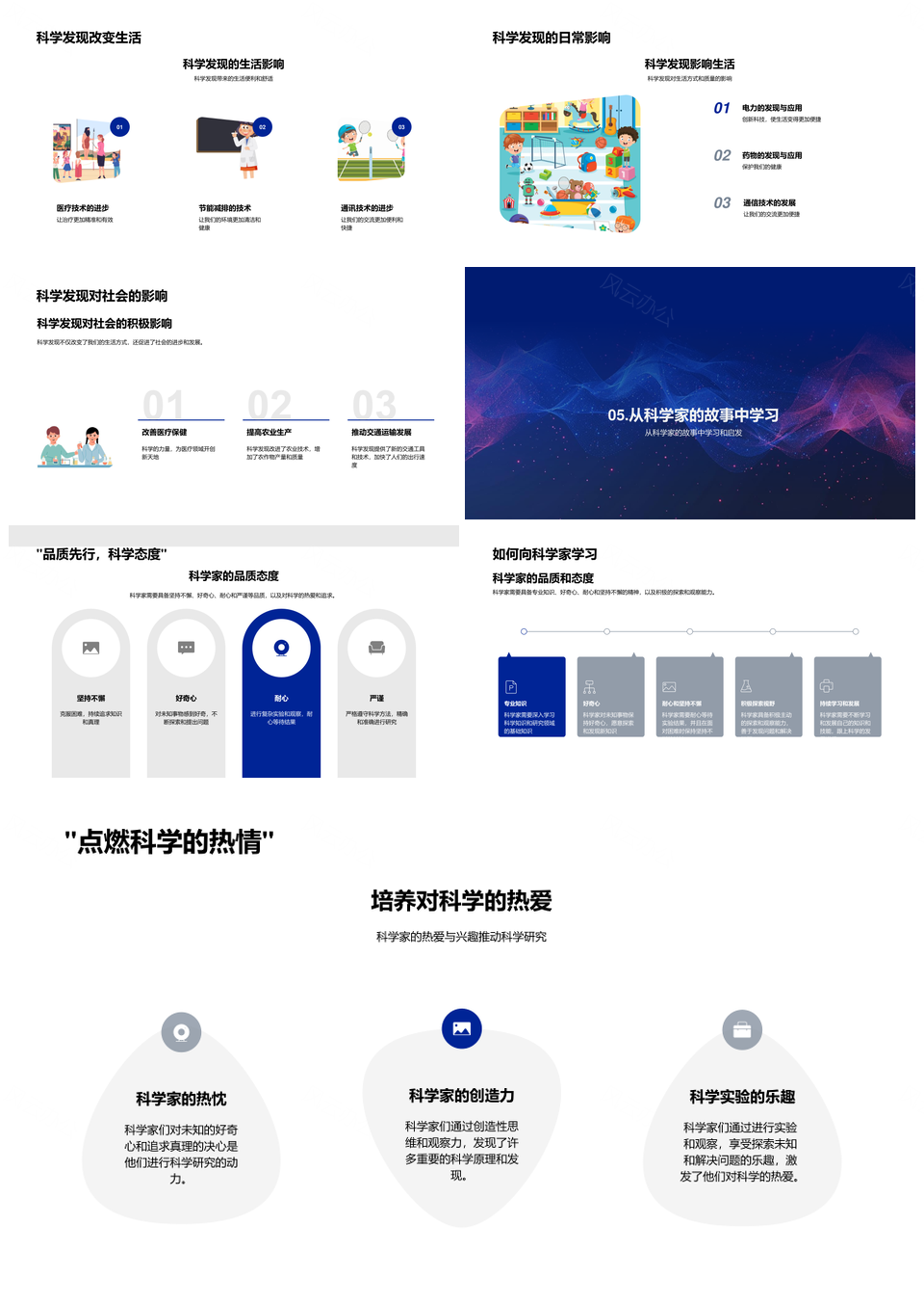 科学家教育科研生涯发现原理实验成就影响PPT模板