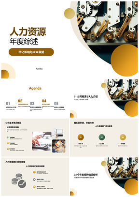 人力资源年度综述优化策略未来展望分析报告PPT模板