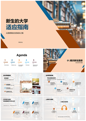 大学新生适应时间学业社交压力管理PPT模板