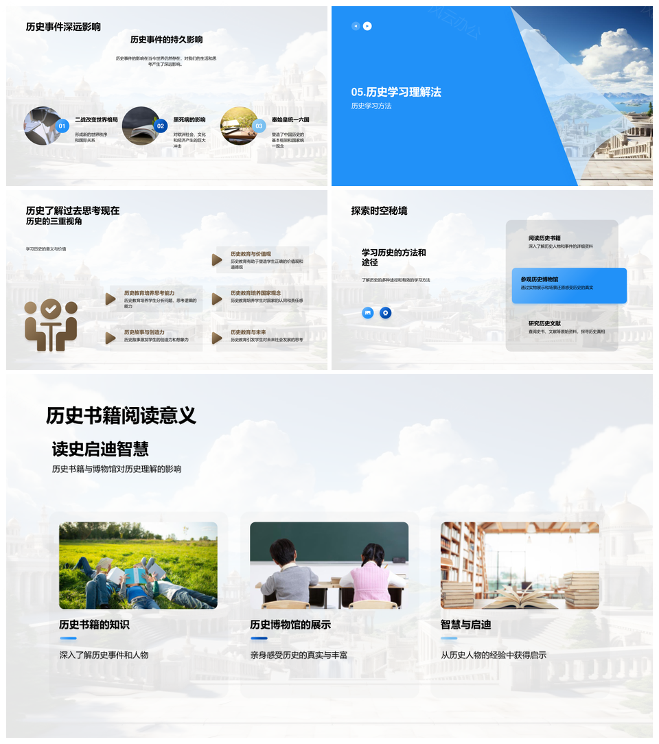 四大文明古今秦统孔教郑和黑死病科技艺卷轴PPT模板