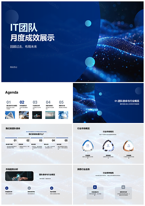 IT团队月度成效趋势竞争项目案例客户反馈份额竞对团队提升PPT模板